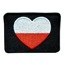 Naszywka flaga Polska Polski kraj SERCE rzep HAFT